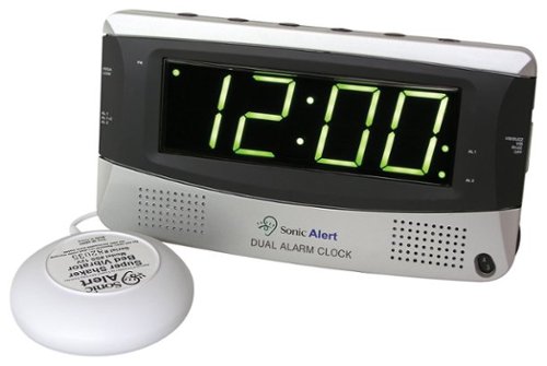  Sonic Alert - Dual-Alarm Clock - Gray/Black