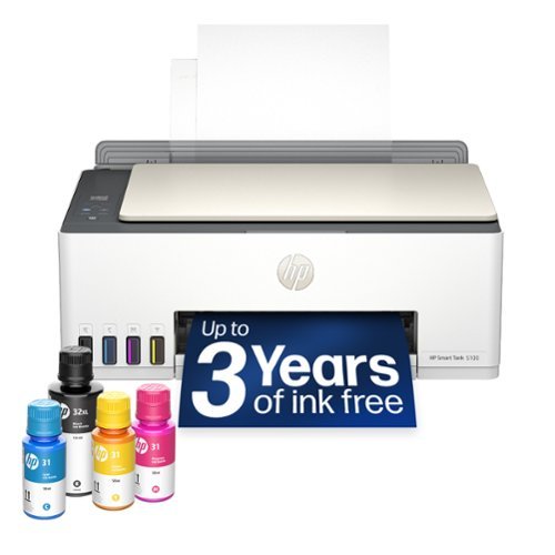 HP - Smart Tank 5100 Wireless All-in-One AI-Enabled Cartridge-Free Supertank Inkjet Printer with 3 Years of Ink Included¹ - White