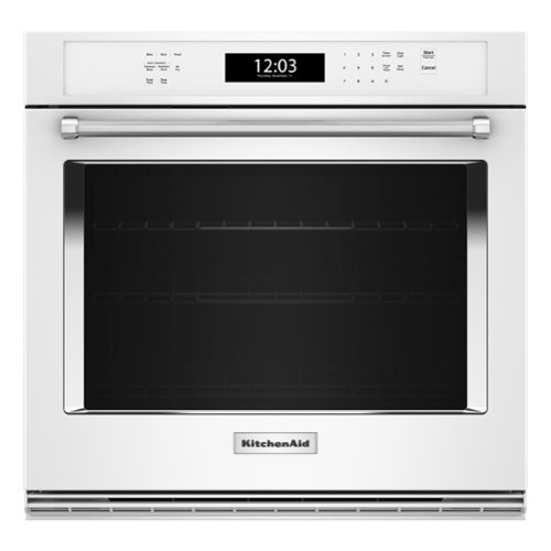 KitchenAid - 30" Built-In Single Electric Convection Wall Oven with Air Fry Mode - White