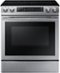 Samsung - 5.8 Cu. Ft. Electric Self-Cleaning Slide-In Range with Convection - Stainless Steel-Front_Standard