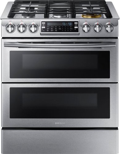  Samsung - Flex Duo 5.8 Cu. Ft. Self-Cleaning Slide-In Gas Convection Range - Stainless Steel