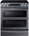 Samsung - 5.8 Cu. Ft. Electric Flex Duo Self-Cleaning Fingerprint Resistant Slide-In Smart Range with Convection - Black Stainless Steel-Front_Standard