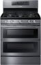 Samsung - Flex Duo 5.8 Cu. Ft. Self-Cleaning Freestanding Fingerprint Resistant Gas Convection Range - Black Stainless Steel-Front_Standard