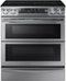 Samsung - 5.8 Cu. Ft. Electric Flex Duo Self-Cleaning Slide-In Smart Range with Convection - Stainless Steel-Front_Standard
