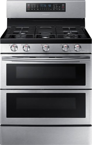  Samsung - Flex Duo 5.8 Cu. Ft. Self-Cleaning Freestanding Gas Convection Range - Stainless Steel