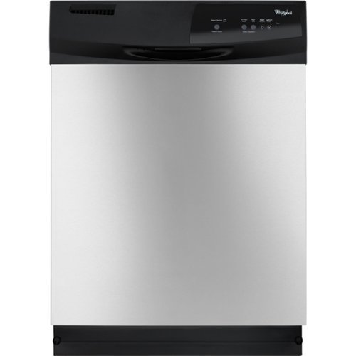  Whirlpool - 24&quot; Front Control Tall Tub Built-In Dishwasher - Black-on-Stainless