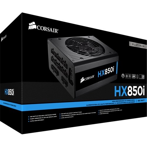  CORSAIR - HXi Series 850W ATX 80 Plus Platinum Fully Modular Power Supply - Black