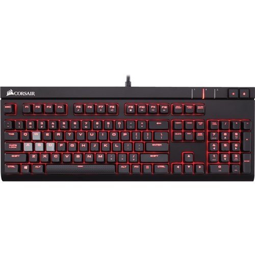  CORSAIR - STRAFE Mechanical Gaming Keyboard Red Backlit Cherry MX Brown Switch - Black