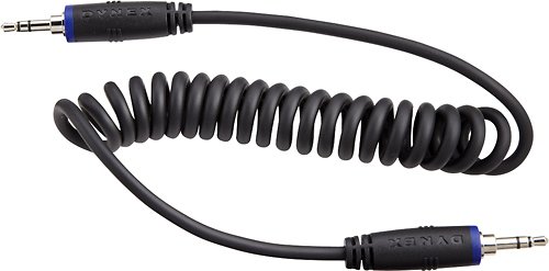  Dynex™ - 4' 3.5mm Coiled Stereo Audio Cable - Black