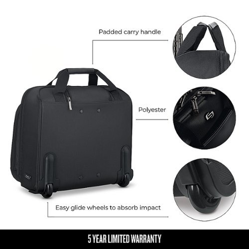 Solo New York Bryant Rolling Laptop Case - Black GLOBAL SHIPPING