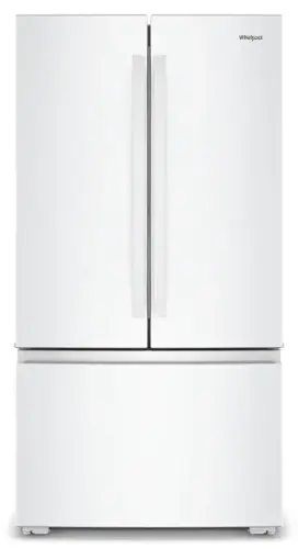 Front. Whirlpool - 24 Cu. Ft. 3-Door French Door Counter Depth Refrigerator - White.