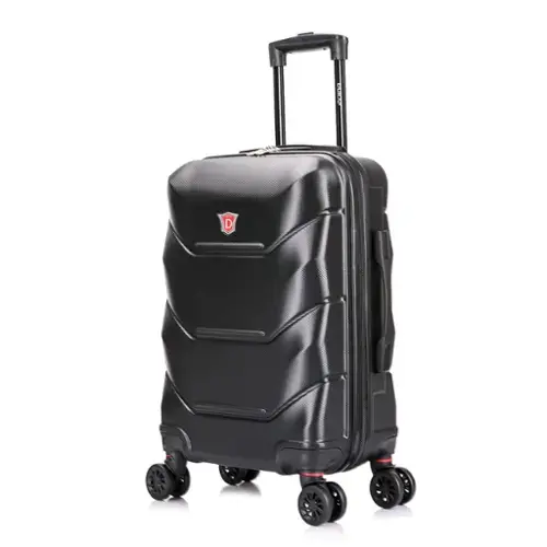 Front. DUKAP - Zonix Lightweight Hardside Spinner Luggage 20" carry-on - BLACK.