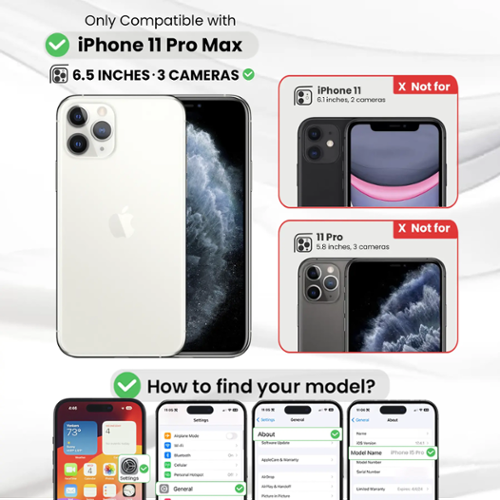 Entronix [Magnetic] Case for iPhone 11 Pro Max [Hard Back] Slim