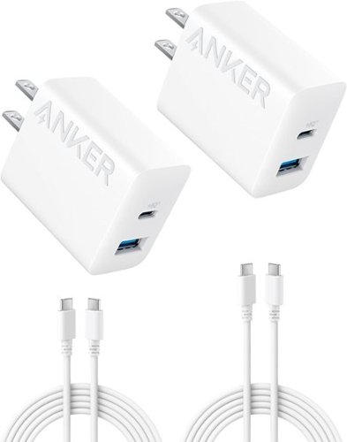 Anker - iPhone 17/16 Charger, 2-Pack 20W Fast USB C Charger Block - White-Front_Standard 