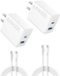 Anker - iPhone 17/16 Charger, 2-Pack 20W Fast USB C Charger Block - White-Front_Standard