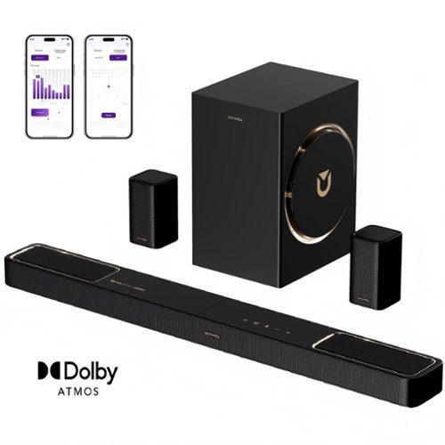 Ultimea - Skywave F40 Boom 5.1.2ch Sound Bar with Dolby Atmos, Surround Sound System for Home Theater, 460W - Black-Front_Standard 