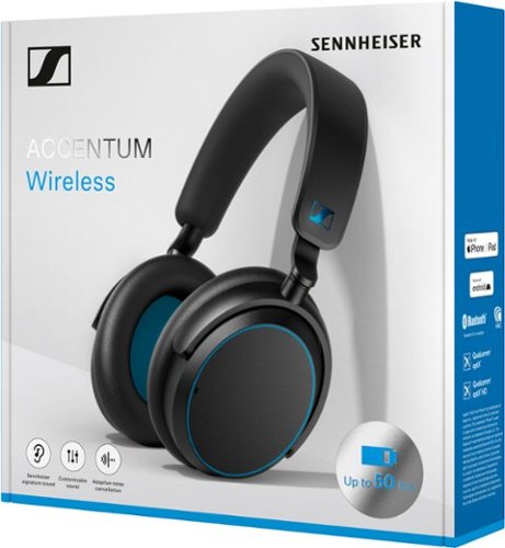Sennheiser ACCENTUM Wireless Bluetooth Around-the-ear Headphones – Hybrid Noise Cancelling (ANC), All-Day Comfort - Black GLOBAL SHIPPING