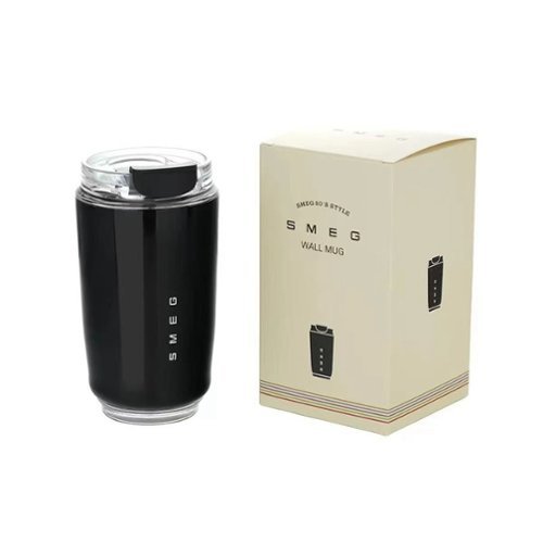 12OZ SMEG Stainless Steel Insulated Vacuum Coffee Wall Travel Mug - Black-Front_Standard 