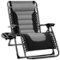 Best Choice Products - Oversized Padded Zero Gravity Chair, Folding Outdoor Patio Recliner w/ Side Tray - Gray - Black/Gray-Front_Standard