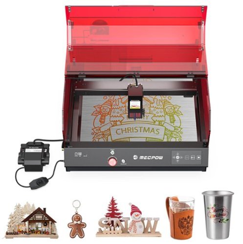 Mecpow - X4 Pro Laser Engraver, 22W High Accuracy & Air Assist, Auto Fan, Enclosed Cutter Machine for Metal Acrylic Leather DIY-Front_Standard 