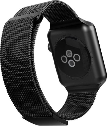 Raptic - Stainless Steel Hybrid Mesh Wrist Watch Band for Apple Watch 38mm/40mm/41mm (Series 1–9 & SE) - Black