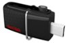 SanDisk - Ultra Dual 128GB Micro USB/USB 3.0 Type A Flash Drive - Black-Front_Standard