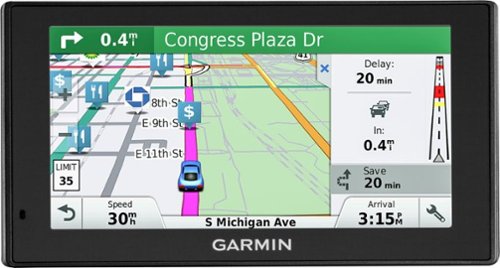  Garmin - DriveSmart 60LMT 6&quot; GPS with Built-In Bluetooth, Lifetime Map Updates and Lifetime Traffic Updates - Negro