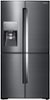 Samsung - 22.1 Cu. Ft. 4-Door Flex French Door Counter-Depth Fingerprint Resistant Refrigerator with Food ShowCase - Black Stainless Steel-Front_Standard