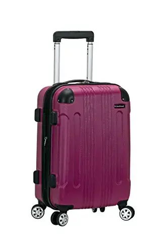 Front. DORLUKFU - London Hardside Spinner Wheel Luggage, Magenta, Carry-On 20-Inch - Pink.