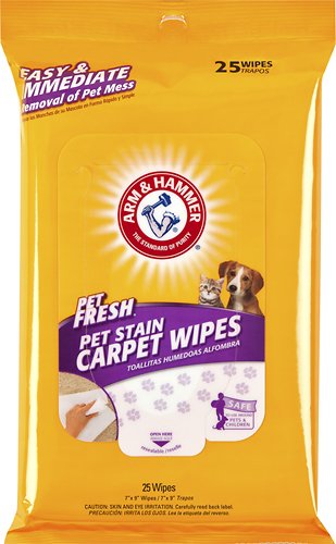  Arm &amp; Hammer - Pet Fresh Pet Stain Carpet Wipes (25-Pack) - Yellow