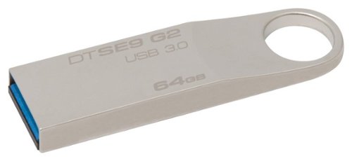  Kingston - DataTraveler SE9 G2 64GB USB 3.0 Type A Flash Drive - Aluminum