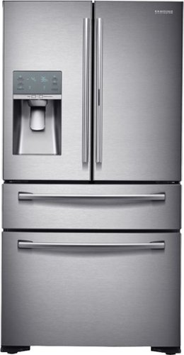  Samsung - 22.4 Cu. Ft. 4-Door Flex French Door Counter-Depth Refrigerator with Food ShowCase - Stainless Steel