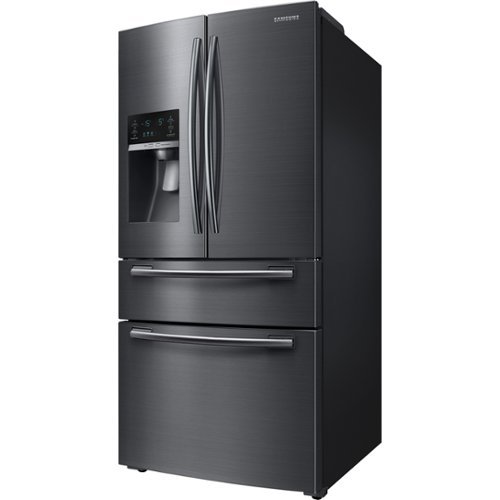 Samsung - 24.73 Cu. Ft. 4-Door Flex French Door Fingerprint Resistant Refrigerator - Black Stainless Steel