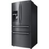 Samsung - 24.73 Cu. Ft. 4-Door Flex French Door Fingerprint Resistant Refrigerator - Black Stainless Steel-Front_Standard