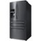 Samsung - 24.73 Cu. Ft. 4-Door Flex French Door Fingerprint Resistant Refrigerator - Black Stainless Steel-Front_Standard