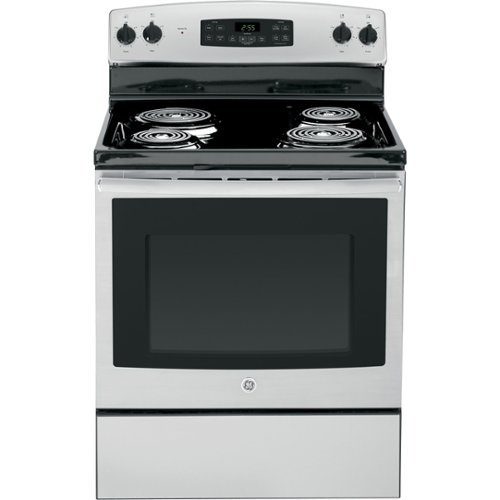 GE - 5 Cu. Ft. Self-Cleaning Freestanding Electric Range - Stainless steel-Front_Standard 
