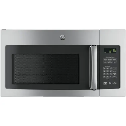 Front. GE - 1.6 Cu. Ft. Over-the-Range Microwave - Stainless Steel.