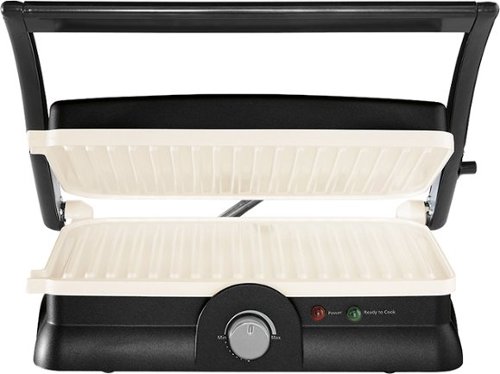  Oster - DuraCeramic 2-in-1 Electric Panini Maker/Grill - Charcoal