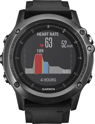  Garmin - fēnix® 3 HR Smartwatch 51mm Fiber-Reinforced Polymer - Gray