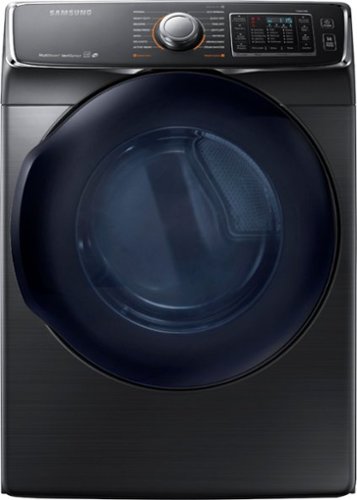  Samsung - Samsung-7.5 Cu. Ft. 14-Cycle High-Efficiency Fingerprint Resistant Electric Dryer with Steam -Black Stainless Steel