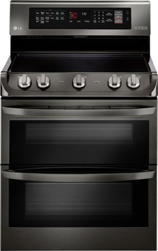  LG - 7.3 Cu. Ft. Self-Cleaning Freestanding Double Oven Electric Range with ProBake Convection - Black Stainless Steel