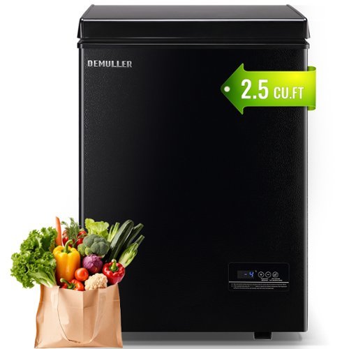 DEMULLER - 2.5 Cu.Ft Deep Chest Freezer with 2 Removable Baskets, Small Freezer with Eletronic Panel - Black-Front_Standard 