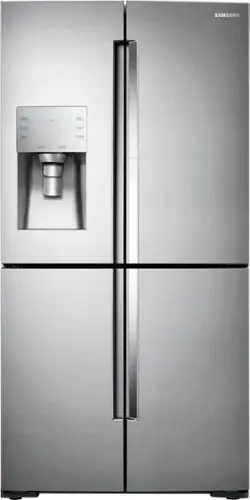 Front. Samsung - 27.8 cu. ft. 4-Door Flex French Door Refrigerator with Food ShowCase - Stainless steel.
