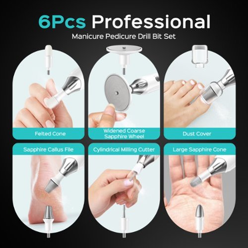 COSLUS CX43 Electric Nail File, Wider for Thick Nails, Cordless, 5