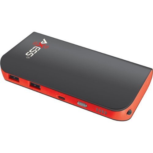  AXXESS - 13,200mAh Power Bank - Gray with Red Trim