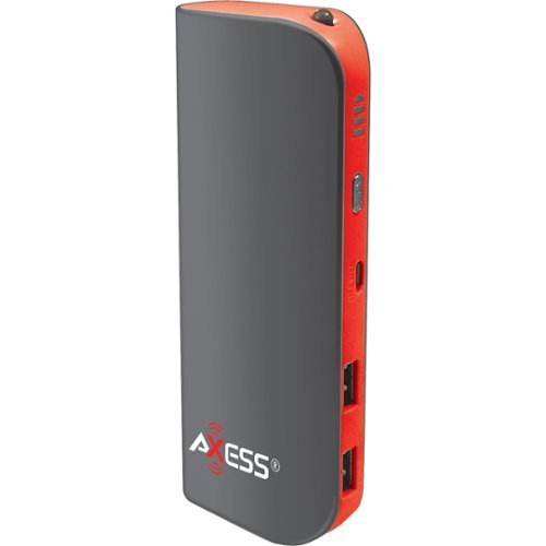  AXXESS - 10400mAh Power Bank - Gray with Red Trim