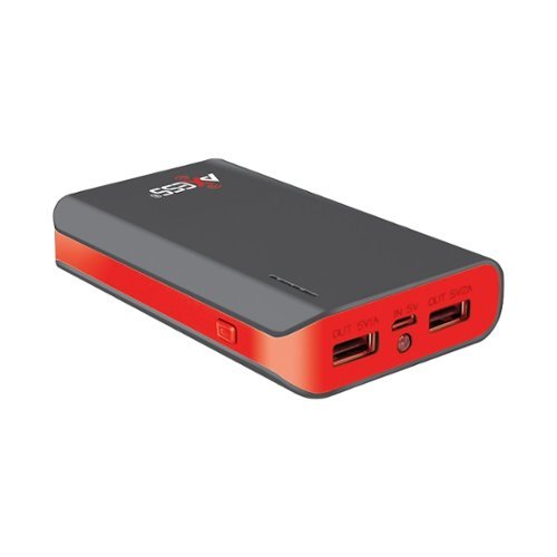  AXXESS - 6600 mAh Power Bank - Gray with Red Trim