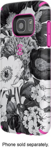  Speck - CandyShell Inked Case for Samsung Galaxy S7 Cell Phones - Vintage Bouquet Grey/Shocking Pink