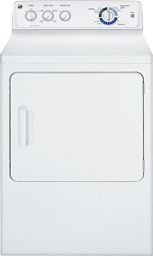  GE - 7.0 Cu. Ft. 9-Cycle Gas Dryer - White on White