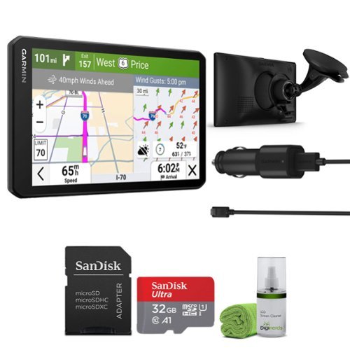 Garmin - dezl OTR720, Large, Easy-to-Read 7” GPS Truck Navigator Bundle - Black-Front_Standard 